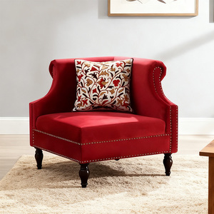 Antique Classic Wooden <strong>Arm</strong> Comer Sofa Upholstered Leisure <strong>Chair</strong> for Hotel Living Room Furniture - Product Image 4