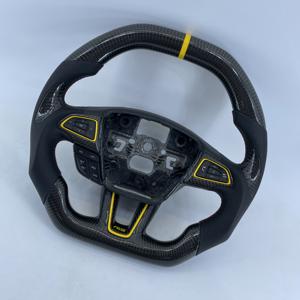 Volant en fibre de carbone véritable avec poignées pour pouces pour <span class=keywords><strong>Ford</strong></span> <span class=keywords><strong>Focus</strong></span> <span class=keywords><strong>MK3</strong></span>/<span class=keywords><strong>MK3</strong></span> RS/<span class=keywords><strong>MK3</strong></span> <span class=keywords><strong>ST</strong></span>/SE 2015 2016 <span class=keywords><strong>2017</strong></span> 2018 - Product Image 2