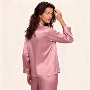 Joymay - Fabricantes de Pijamas de Satén Personalizados para Mujer, Tela Modal de Seda, Pijamas Femeninos Cómodos y de Lujo con Cuello Camisero, Conjunto de Ropa de Dormir para Mujer - Product Image 2