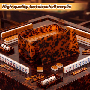 Caja de Mahjong Vacía de Acrílico con Diseño de Caparazón de Tortuga, Caja de Almacenamiento para Fichas Americanas y Cartas de Mahjong, Caja de Exhibición Transparente - Product Image 5