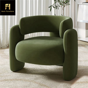 Fauteuil de Salon Scandinave Luxe en Velours, Paresseux, Canapé Simple, Fauteuil Inclinable avec Dossier Bas, <span class=keywords><strong>Chaise</strong></span> d'Appoint - Product Image 1