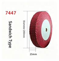 Roue à lamelles en fibre de nylon Fortunebrasive 8'' (200 mm) à dureté moyenne, largeur 50 mm, non tissée, OEM, pour finition de surface en acier inoxydable