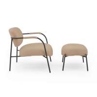 Chaise à bras en laine de chameau moderne, chaise d'accent fantaisie, chaise de loisirs blanche pour salon