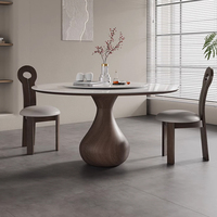 Massivholz Kreis Esstisch Home Retro High-End Moderne einfache Sinter steinplatte Esstisch PJ2450