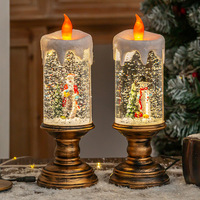 Nouveaux ornements de Noël transfrontaliers, lumières de bougies remplies d'eau, lumières de cristal effet neige tombante, en PVC, pour enfants