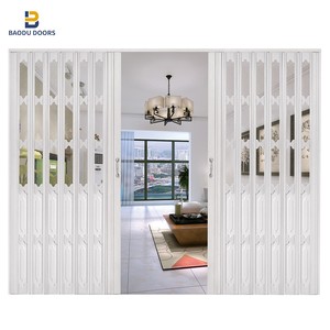 Porta scorrevole a soffietto in PVC con pannello PS in acrilico con pannelli a onde-porta a soffietto a fisarmonica - Product Image 2