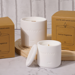 Lata transparente Mecha de madera Etiqueta privada Color Oro Rosas Rojas Velas perfumadas para hombres - Product Image 5