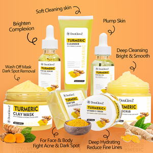 เซรั่มดูแลผิวจากขมิ้นธรรมชาติ7ชิ้นเซรั่มสบู่เพื่อผิวขาวลดจุดด่างดำครีมทำความสะอาดผิวหน้าชุดดูแลผิวกาย - Product Image 3