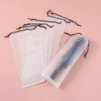 Sac à cordon personnalisé avec logo imprimé, finition mate dépolie, sac en plastique dépoli, sac en polyéthylène, sac d'emballage pour parapluie et tapis de souris