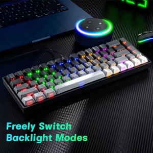 <span class=keywords><strong>Clavier</strong></span> à <span class=keywords><strong>membrane</strong></span> filaire 60 % avec capteur optique, rétroéclairage RGB, 61 touches, sensation mécanique, <span class=keywords><strong>clavier</strong></span> de jeu USB-C, autocollants - Product Image 3