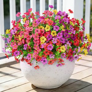 BH260810 Bouquets de <span class=keywords><strong>fleurs</strong></span> sauvages artificielles résistantes aux UV, arbustes en plastique pour la décoration extérieure des jardinières, des porches et des paysages - Product Image 5