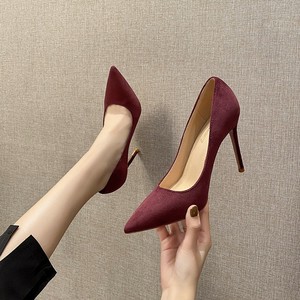 Chaussures à talons bas et bout pointu en velours, style coréen, élégantes, professionnelles et polyvalentes - Product Image 6