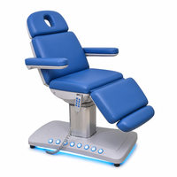 Table de soin électrique à 4 moteurs avec siège pivotant, rotation et levage, télécommande, pour salon de beauté, spa, clinique dentaire et esthétique