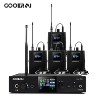 Système de monitoring intra-auriculaire sans fil EA-204 avec émetteur métallique et récepteur de poche, portée de 80 m, étui de rangement portable inclus