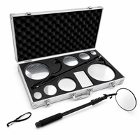 Miroir d'inspection de véhicule télescopique professionnel MC 160 cm en alliage d'aluminium, miroir de recherche sous véhicule avec étui rigide étanche