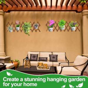 Lot de 2 treillis muraux extensibles en <span class=keywords><strong>bois</strong></span> extra épais pour plantes grimpantes de jardin - Product Image 6