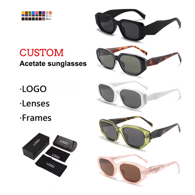 Custom Luxury Small Frame Thick Acetate Sunglasses 2025 Unisex Custom Wholesale Promotion Fashion Black Acetate Sunglasses