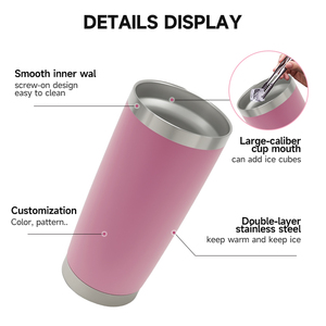 Taza térmica clásica Regalo Precio de compra a granel Impresión personalizada Acero inoxidable 18 8 Taza de viaje aislada de 20 oz con tapa deslizante sin BPA - Product Image 3