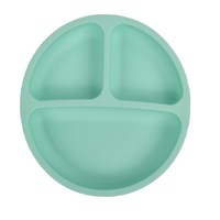Plaque en silicone à compartiment Base d'aspiration divisée plat pour tout-petits sans BPA facile à nettoyer passe au micro-ondes plateau de repas pour bébé ensemble d'assiettes d'alimentation