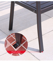 Banc de jardin extérieur en métal à lattes pour parc public, siège de rue, chaise de patio en acier forgé