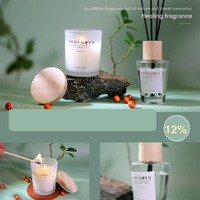 Coffret cadeau de luxe avec bougie et diffuseur de parfum de pièce minimaliste