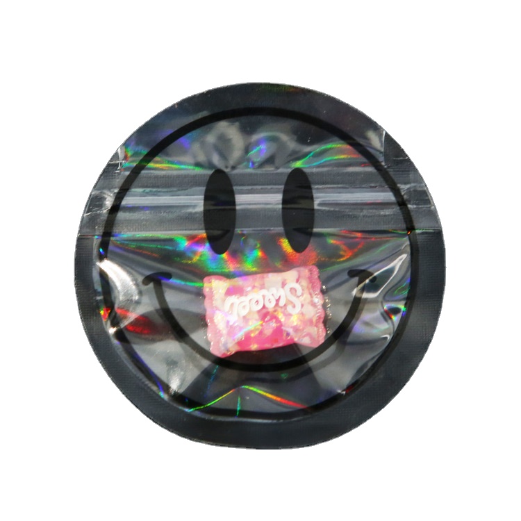 Custom Design Print Cartoon Shape Exotic 8th 3.5g Cd Shape Bags Candy Die Cut Holographic Mylar Bag