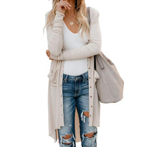 Cardigan da <span class=keywords><strong>Donna</strong></span> Autunno 2022 a Maniche Lunghe, Maglia Casual con Bottoni e Tasche - Product Image 2