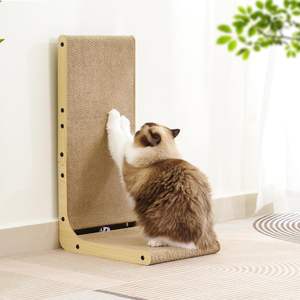 Aangepaste Grote Krassen Kartonnen Pad <span class=keywords><strong>Cat</strong></span> Wall Sisal Mounted <span class=keywords><strong>Cat</strong></span> <span class=keywords><strong>Scratcher</strong></span> L Vorm Met Bal Speelgoed - Product Image 2