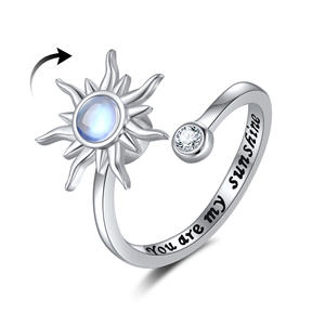 Anillo Giratorio con Cuentas Móviles, Joyería Creativa y Moderna para Mujer, Alivio del Estrés y la Ansiedad, Chapado en Plata sobre Latón - Product Image 3