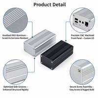 Boîtier audio DAC en alliage d'aluminium anodisé 6061 de 63*38mm, dissipateur thermique, châssis DIY, boîtier d'amplificateur HiFi, boîte de préampli anodisée