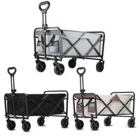 Chariot pliable de camping léger en acier, imperméable, grande capacité, idéal pour la plage, les pique-niques et le shopping, fabriqué sur mesure en usine