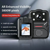 Caméra corporelle avec écran HD de 2 pouces 140 °   Caméra corporelle grand angle IP66 4K avec éclairage infrarouge et flash LED haute luminosité