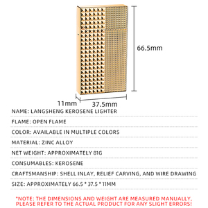 ZO8829 personnalisé métal rétro kérosène briquet cadeaux d'affaires Beise Langsheng couleur fumer accessoires en gros - Product Image 3