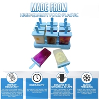 Seavidar – Moules à glace en silicone écologiques sans BPA à 9 cavités avec bâtonnets pour machine à glace et outil de fabrication de bâtonnets glacés