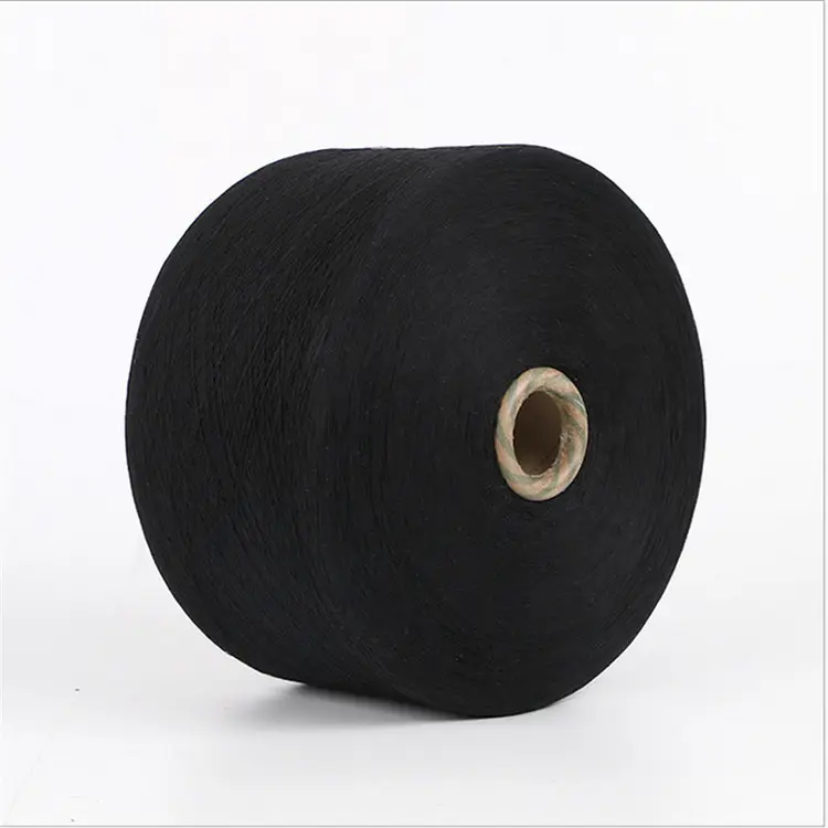 Nm10/1 20/1編み物と織りのための黒のリサイクル/再生綿糸