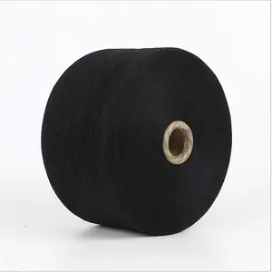 Nm10/1 20/1 Black Recycled/Regenerated Cotton Yarn para tricô e tecelagem