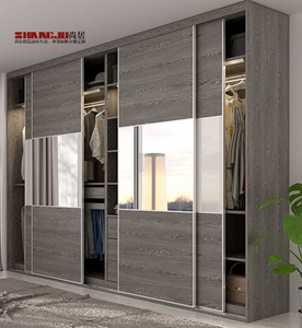 Armario de tela moderno con diseño de nogal, conjunto iluminado y <span class=keywords><strong>Et</strong></span> Armoire de China - Product Image 3