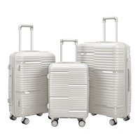 Ensemble de 3 valises de luxe en PP avec roulettes pivotantes pour voyages d'affaires