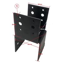 Connecteur de tige d'ancrage en acier au carbone Benchmark Base, support de fixation à capuchon noir, robuste pour structure en bois extérieure, finition émaillée au four