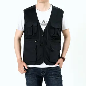 Men Waistcoats Quick-Drying Tactical Vest Ultralight fish climbing multi-pocket vests spring summer fishing mesh vest