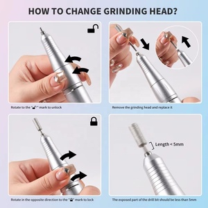 Lime à <span class=keywords><strong>ongles</strong></span> professionnelle 45000 tr/min, perceuse à <span class=keywords><strong>ongles</strong></span> électrique rechargeable, faible bruit, lime à <span class=keywords><strong>ongles</strong></span> <span class=keywords><strong>pour</strong></span> manucure, outil de salon - Product Image 5