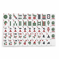 Jeu de Mahjong Américain de Luxe en Mélamine, Pliable, Tuiles Blanches de 1,18 Pouce, 166 Pièces, Traditionnel Classique, Gravé et Imprimé sur un Seul Côté