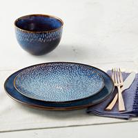 16 Pièces Vaisselle en Porcelaine Bols et Assiettes Home Restaurant Sets de vaisselle en porcelaine émaillée activée personnalisés de luxe