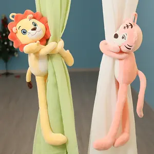 उच्च गुणवत्ता वाले पालतू जानवरों के खिलौने Kawai बंदर प्लग खिलौना छोटे बाघ बिस्तर क्लिप बच्चों के लिए लंबे पैर वाले शेर खिलौने