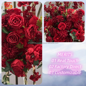 Personalización SUAVE Puerta de arco de flores artificiales para bodas con diseño asimétrico roto Tamaño grande (0,5-2,4 m) Rosa de seda artificial - Product Image 2
