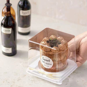 Hong Er Jetable PET Carré Transparent Jante Plateaux D'emballage Alimentaire pour Gâteau Au Fromage <span class=keywords><strong>Biscuit</strong></span> Strawberry-0.4mm Épaisseur SD16 Modèle - Product Image 3