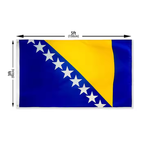 3x5 FT 100% Poliéster Impresión digital 1992-1998 Bandera antigua de <span class=keywords><strong>Bosnia</strong></span> Bandera de <span class=keywords><strong>Bosnia</strong></span> y Herzegovina - Product Image 3