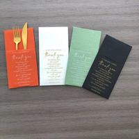 Serviettes de luxe personnalisées avec logo Couleur Airlaid Poche Serviette de table Serviette de mariage en lin