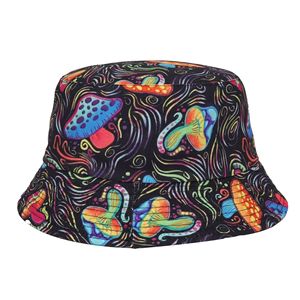INS Popular-sombreros de pescador con estampado de bosque Tropical para mujer, sombrero de pescador de doble cara, moda de verano - Product Image 2