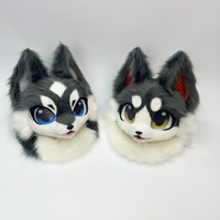 Adorable fait à la main chat et renard Fursuit tête masque enfants scène Performance porter pour Halloween et Cosplay Cosplay accessoires